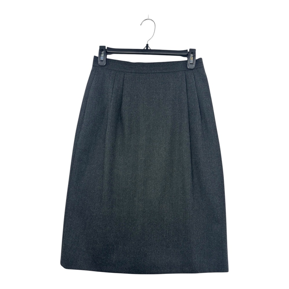 Liz Claiborne Collection Women's Charcoal Grey Pleated Wool Blend Skirt Size 8